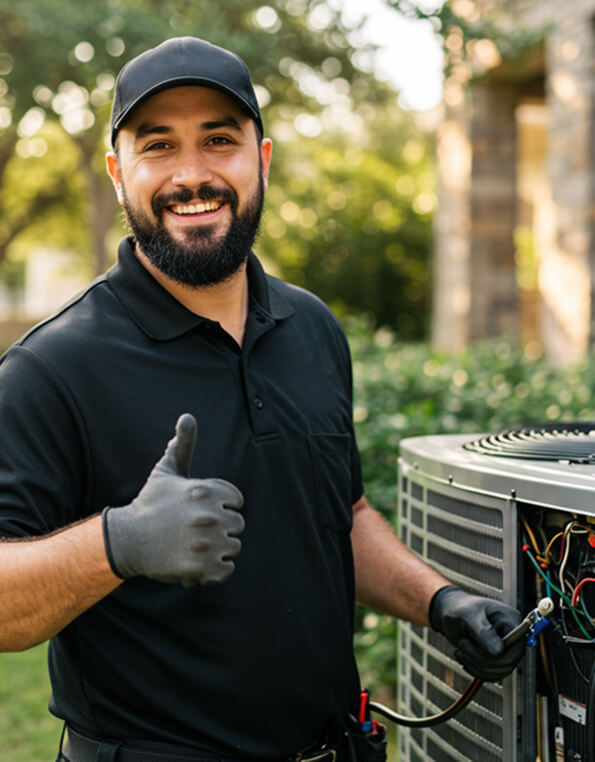 worker working with smilling face
